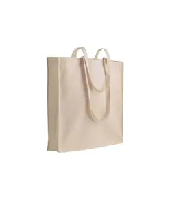 Shopper con soffietto in cotone 220 g/m2, manici lunghi Handle