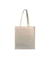 Shopper con soffietto in cotone 250 g/m2, manici lunghi e chiusura con zip