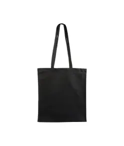 Shopper con soffietto in cotone 250 g/m2, manici lunghi e chiusura con zip Handle