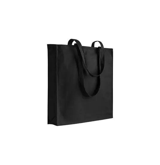 Shopper con soffietto in cotone 250 g/m2, manici lunghi e chiusura con zip Handle