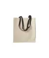 Shopper con soffietto in cotone naturale 220 g/m2, manici lunghi colorati Handle