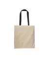 Shopper con soffietto in cotone naturale 220 g/m2, manici lunghi colorati Handle