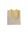 Shopper con soffietto in cotone naturale 220 g/m2, manici lunghi colorati Handle
