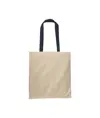 Shopper con soffietto in cotone naturale 220 g/m2, manici lunghi colorati Handle