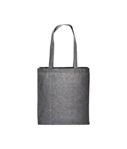 Shopper con soffietto in cotone riciclato 150 g/m2 effetto melange, manici lunghi Handle