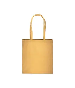 Shopper con soffietto in cotone riciclato 150 g/m2 effetto melange, manici lunghi Handle