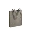 Shopper con soffietto in cotone riciclato 150 g/m2 effetto melange, manici lunghi Handle