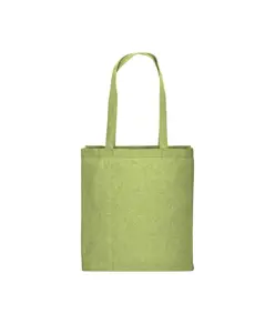 Shopper con soffietto in cotone riciclato 150 g/m2 effetto melange, manici lunghi Handle