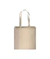Shopper con soffietto in cotone riciclato 150 g/m2 effetto melange, manici lunghi Handle