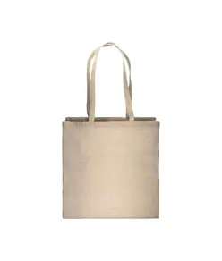 Shopper con soffietto in cotone riciclato 150 g/m2 effetto melange, manici lunghi Handle