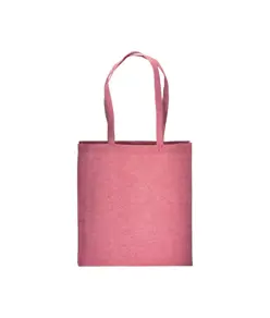 Shopper con soffietto in cotone riciclato 150 g/m2 effetto melange, manici lunghi Handle