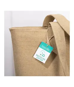 Shopper con soffietto in cotone riciclato 280 g/m2 Handle