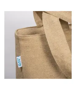 Shopper con soffietto in cotone riciclato 280 g/m2 Handle