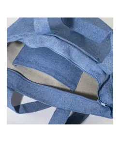 Shopper con soffietto in cotone riciclato 280 g/m2 Handle