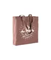 Shopper con soffietto in cotone stonewashed 220 g/m2, manici lunghi Handle