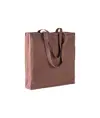 Shopper con soffietto in cotone stonewashed 220 g/m2, manici lunghi Handle