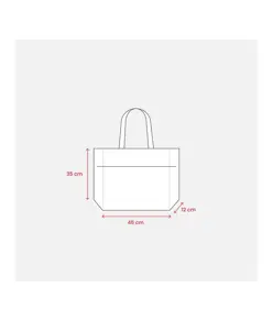 Shopper con soffietto in Juta con interno cerato, manici e  tasca esterna in cotone Handle
