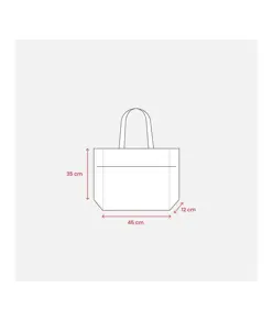 Shopper con soffietto in Juta con interno cerato, manici e tasca esterna Handle