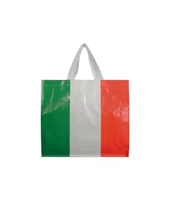 Shopper con soffietto in PP laminato 120 g/m2, manici lunghi a nastro Handle