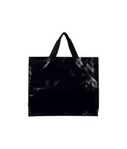 Shopper con soffietto in PP laminato 120 g/m2, manici lunghi a nastro Handle