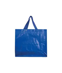 Shopper con soffietto in PP laminato 120 g/m2, manici lunghi a nastro Handle