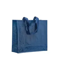 Shopper con soffietto in PP laminato 120 g/m2, manici lunghi a nastro Handle