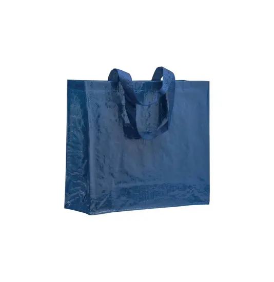 Shopper con soffietto in PP laminato 120 g/m2, manici lunghi a nastro Handle