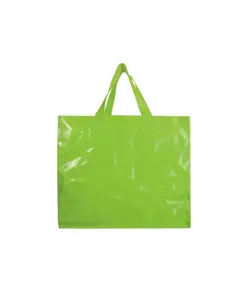 Shopper con soffietto in PP laminato 120 g/m2, manici lunghi a nastro Handle