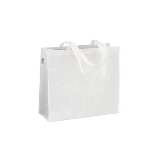 Shopper con soffietto in  R-pet  80g/m2, manici lunghi Handle