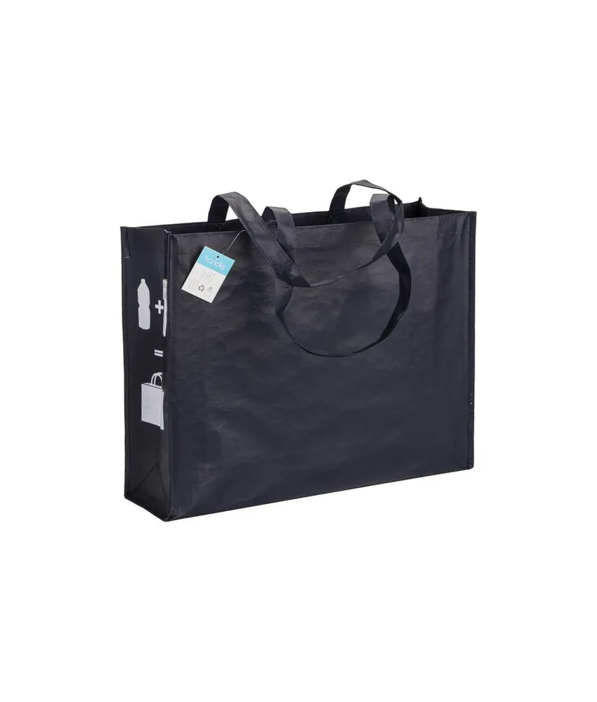 20 pezzi Shopper con soffietto in R-PET (plastica riciclata), manici lunghi Handle