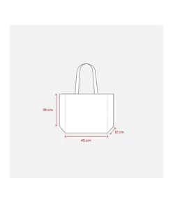 Shopper con soffietto in R-PET (plastica riciclata), manici lunghi Handle