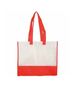Shopper con soffietto in TNT 80 g/m2, manici lunghi Handle