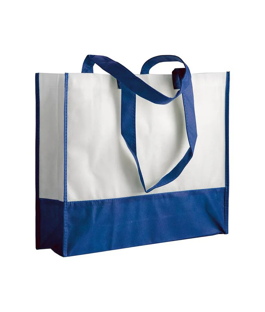 50 pezzi Shopper con soffietto in TNT 80 g/m2, manici lunghi Handle
