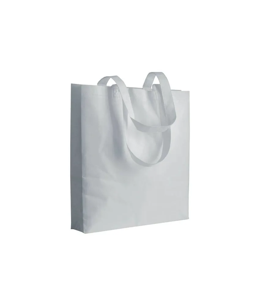 50 pezzi Shopper con soffietto in TNT 80 g/m2 termosaldato, manici lunghi Handle