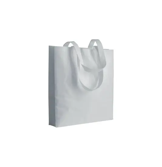 Shopper con soffietto in TNT 80 g/m2 termosaldato, manici lunghi Handle
