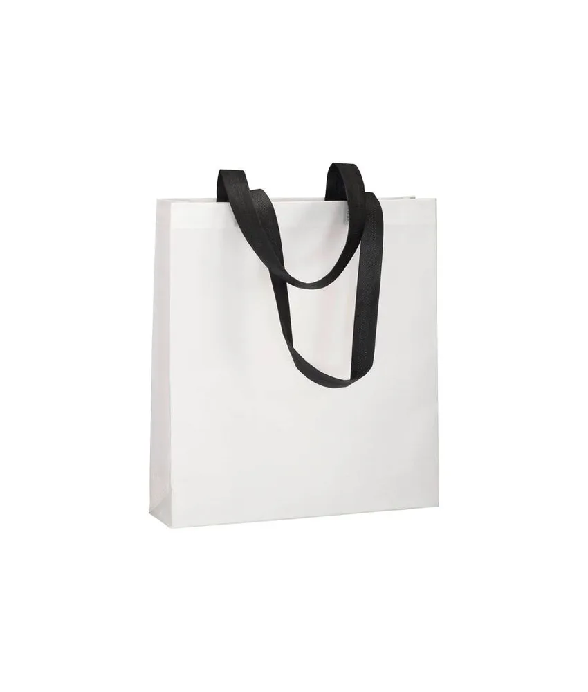 50 pezzi Shopper con soffietto in TNT 80 g/m2 termosaldato, manici lunghi Handle