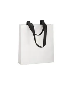 Shopper con soffietto in TNT 80 g/m2 termosaldato, manici lunghi Handle
