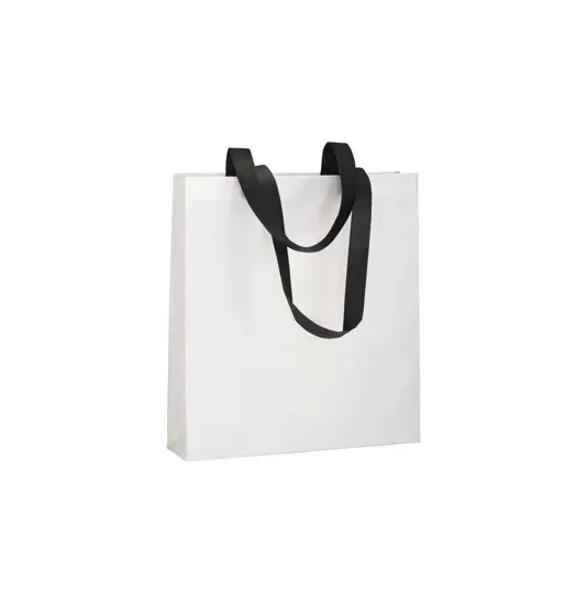 Shopper con soffietto in TNT 80 g/m2 termosaldato, manici lunghi Handle