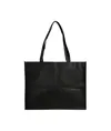 Shopper con soffietto in TNT cucito, manici lunghi Handle