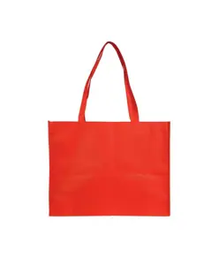 Shopper con soffietto in TNT cucito, manici lunghi Handle