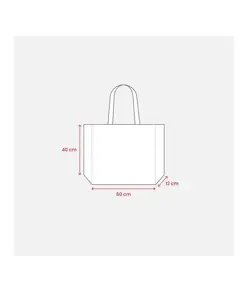 Shopper con soffietto in TNT cucito, manici lunghi Handle