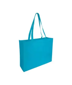 Shopper con soffietto in TNT cucito, manici lunghi Handle