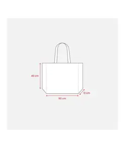 Shopper con soffietto in TNT cucito, manici lunghi Handle