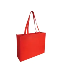Shopper con soffietto in TNT cucito, manici lunghi Handle