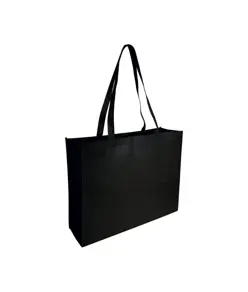 Shopper con soffietto in TNT cucito, manici lunghi Handle