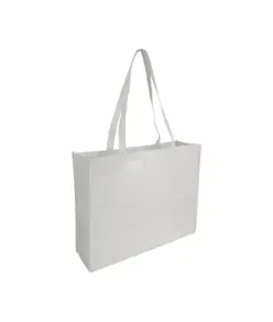 Shopper con soffietto in TNT cucito, manici lunghi Handle