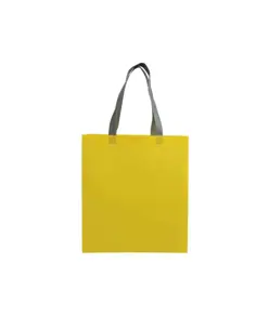 Shopper con soffietto in TNT laminato 100 g/m2 termosaldato, manici corti Handle