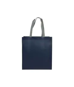 Shopper con soffietto in TNT laminato 100 g/m2 termosaldato, manici corti Handle