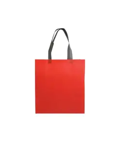 Shopper con soffietto in TNT laminato 100 g/m2 termosaldato, manici corti Handle