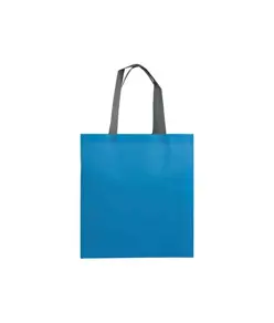 Shopper con soffietto in TNT laminato 100 g/m2 termosaldato, manici corti Handle